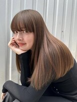 全席個室美容室 Zina津田沼 髪質改善/縮毛矯正【ジーナ】&nbsp;髪質改善　ワイドバングシルキーベージュ　美髪【Zina 津田沼】