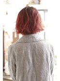 【kimi自由が丘】アプリコットオレンジ×ほつれウェーブボブ
