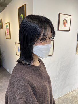 ノーム(norm) 暗髪/ロブ/切りっぱなし/シースルー前髪