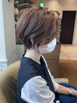 《30代40代》白髪ぼかしハイライト×前下がりボブ【イケダ】