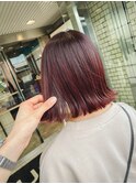 大人かわいいボルドーボブ