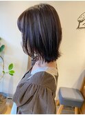 【宮本】韓国風ゆる巻き外ハネミディグレージュカラーベージュ