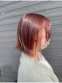 外ハネボブ×インナーコーラルピンク