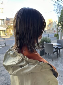 シェル 吉祥寺(shell) グレージュカラー/ボブウルフ/黒髪/ココアベージュ