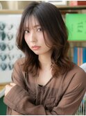 透け感センターパート外国人風ハイライトh3戸田公園20代30代40代