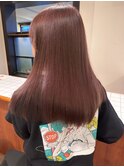 くすみピンクカラー/ハイライト/ロングスタイル