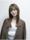 顔まわりレイヤーカット×明るめのベージュ×髪質改善