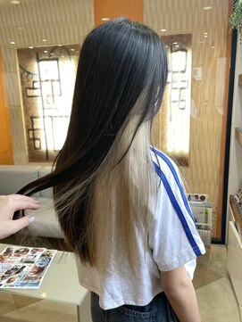 レクタ(recta) インナーカラー ホワイトベージュ ロングヘア