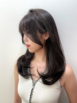 ワン バイ ジ エクト(One by The Ect) 大人色気レイヤーカット小顔前髪オルチャン髪質改善カラー 艶髪