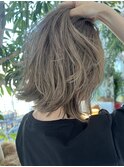 【natsumi】極細ハイライト,白髪ぼかしミルクティベージュ