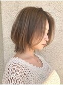 大人可愛い20代30代40代50代ウルフレイヤーボブ丸みショートボブ