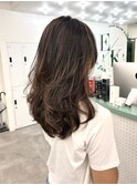 brown natural highlight ブリーチ／ハイライト/バレイヤージュ
