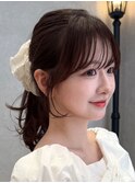 ◇オリーブグレー韓国風巻きレイヤーカットマロンベージュ銀座