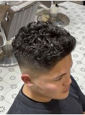 men's/波巻きツイストスパイラル/リバースセンターパート