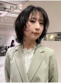 くせ毛カット/大人ボブ/切りっぱなしボブ/外ハネ/顔まわり/韓国