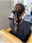 ribbon × 編みおろしstyle