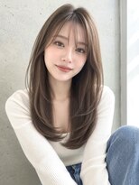 ノア(NOA) 【NOA】髪質改善艶髪ミディアム顔まわりレイヤー グレージュ