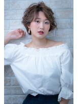 ヘアーアートシフォン 川口東口店(hair art chiffon) インナーハイライト&オレンジのハンサムなウェーブショート