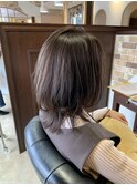 20代30代髪質改善ベージュ毛先パーマ丸みひし形透け感
