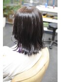 ミディアムヘアのポイントカラー