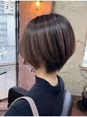 【チェリーブラウン/束感ショート/イメチェンスタイル】中山実