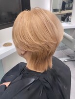 ベレーザ 渋谷(BELEZA)&nbsp;10608秋色メンズウルフカットハイトーンカラーショートバング