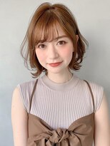 モテ髪チェリーブラウン似合わせカット薄めバング#213f0422