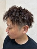 ツーブロックショートパーマスタイル