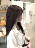ラベンダーグレージュカラーと顔まわりレイヤー