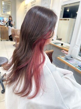 ネオリーブ チロル 横浜西口店(Neolive CiroL.) チェリーレッド/見せるインナーカラー/デザインカラー【横浜】k