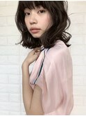 大人可愛い/ゆるふわレイヤーカット/ミディアム/小顔カット