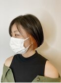 ちょい見せオレンジイヤリングカラー ［本八幡/髪質改善］