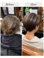 ミュー(m)&nbsp;乾かしただけでまとまる髪質改善矯正×白髪ぼかしショート