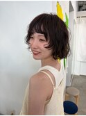 ショートボブ/くせ毛風/ニュアンスパーマ