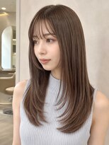 エン バイ ユアーズヘア 銀座店(eN° by youres hair)&nbsp;髪質改善縮毛矯正 顔まわりカット レイヤーカットくすみベージュ