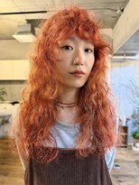 ハイジア(hygea)&nbsp;くせ毛カット☆カーリーヘア☆シースルー☆アプリコットオレンジ