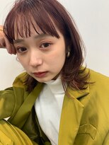 ローウェ 渋谷(Louwe)&nbsp;小顔ボブピンクベージュ外ハネ[渋谷/渋谷駅]