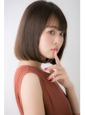 20代30代ミニボブココアブラウン小顔美肌ストレート丸み