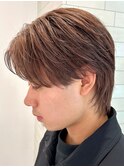 コンマヘアニュアンスセンターパートマッシュウルフツーブロック