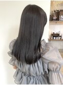 髪質改善 酸性ストレート 暗髪カラー