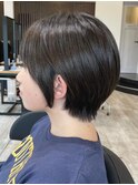 大人マッシュショート丸みショート黒髪ショートベリーショート