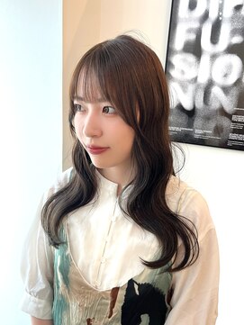 ベンジー 薬院大通店(benji) ミディアムレイヤー×ウェーブ巻き