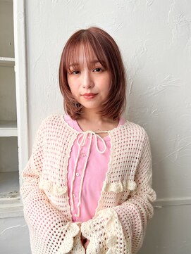 エイチバイシオミエイチ 神戸三宮(H by shiomi H) 顔まわりレイヤー/ゆるふわピンク