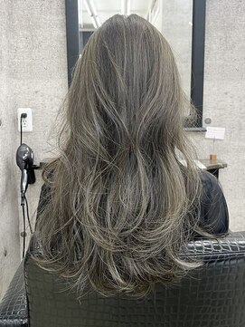 ラフヘアデザイン(Raf hair design) バレイヤージュコントラストハイライトミルクティーベージュ