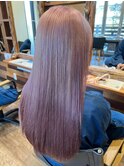 20代30代40代髪質改善カラーピンクベージュ艶感ストレート