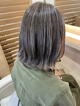 イデア 柏たなか店(IDEA) 【IDEA柏たなか】3Dカラー切りっぱなし/ミディ白髪ぼかし