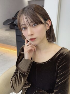 ロンドソレイユ 池袋(Lond soleil) ミニウルフレイヤーカット顔周り前髪韓国ミディアムロング/池袋