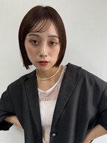 トリッカ 銀座(tricca)&nbsp;シースルーバング/流し前髪/切りっぱなしボブ/ブラウンカラー