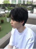 ツーブロックアップバングショートカール刈り上げセンターパート