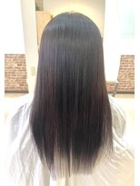 カットハウス はさみの部屋&nbsp;ロングストレート/ローレイヤー/カシスレッドカラー/前髪あり